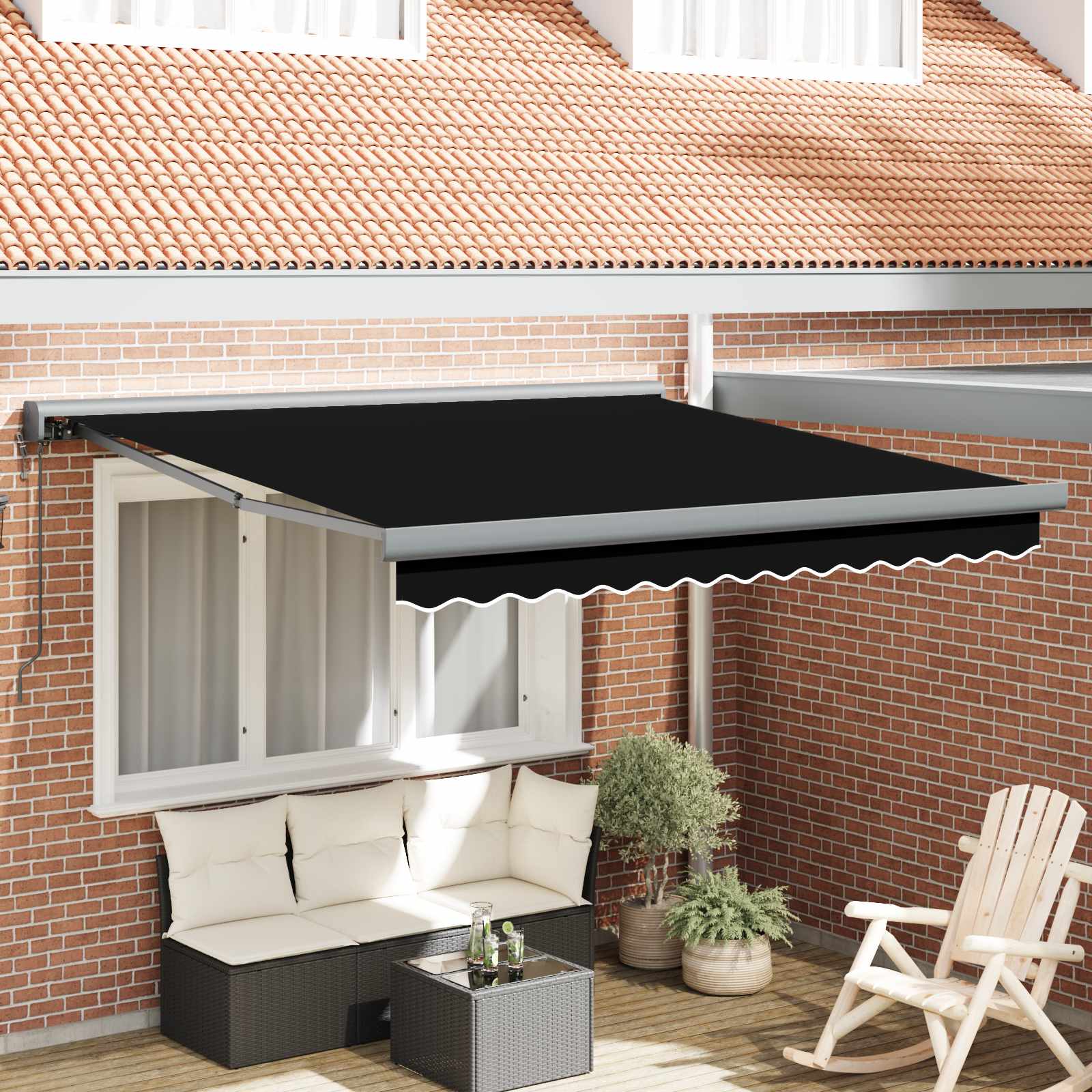 vidaXL Markiza Czarny 350 x 250 x 165 cm Poliester i aluminium