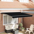 vidaXL Rama markizy Czarny 350 x 250 cm Poliester z powłoką PU