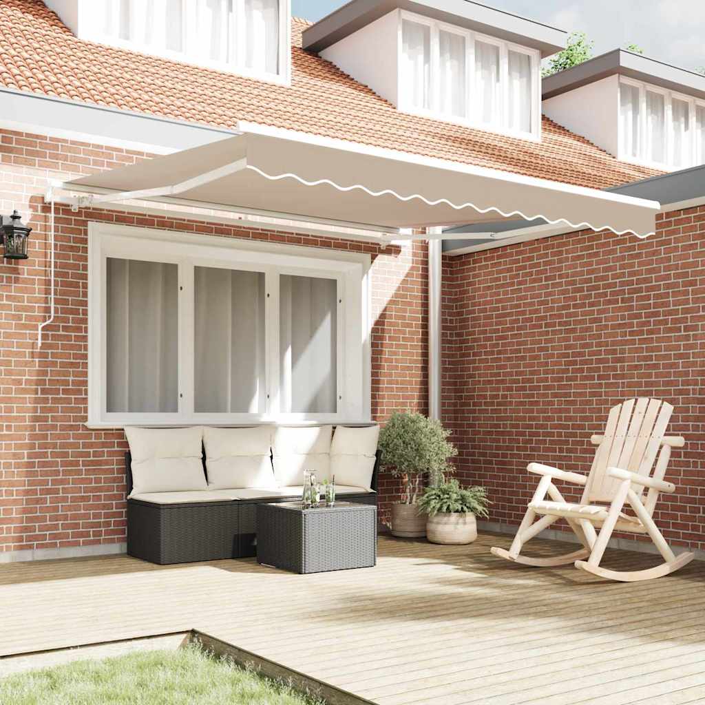 vidaXL Markiza wysuwana Beżowy 350 x 250 cm Poliester i aluminium