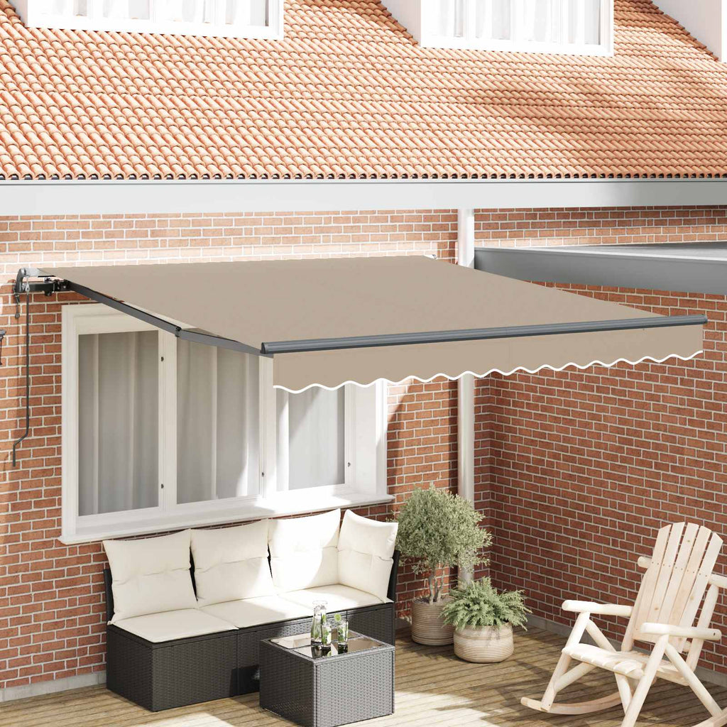 vidaXL Markiza wysuwana Beżowy 350 x 250 cm Tkanina i aluminium