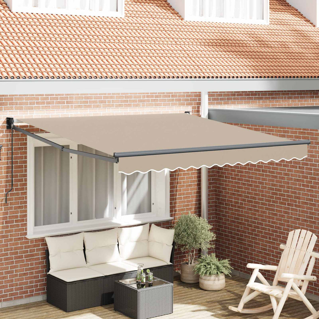 vidaXL Markiza wysuwana Beżowy 350 x 250 cm Poliester i aluminium