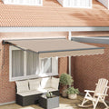 vidaXL Rama markizy Beżowy 350 x 250 cm Poliester z powłoką PU