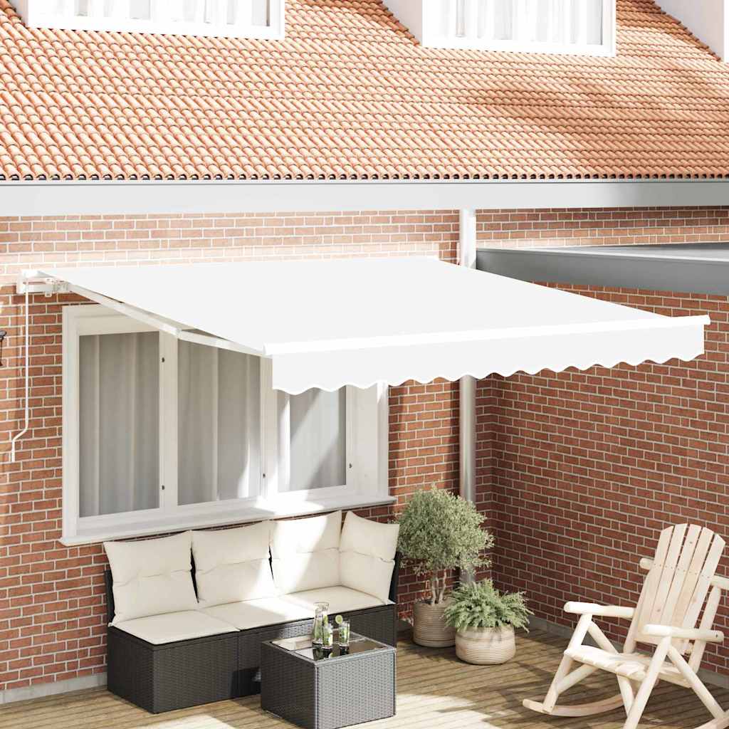 vidaXL Markiza zwijana Biały 350 x 250 cm Poliester i aluminium