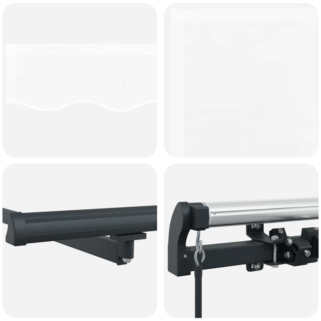 vidaXL Markiza wysuwana Biały 350 x 250 cm Poliester i aluminium