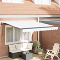 vidaXL Markiza wysuwana Biały 350 x 250 cm Tkanina i aluminium