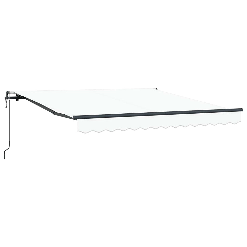 vidaXL Markiza wysuwana Biały 350 x 250 cm Tkanina i aluminium