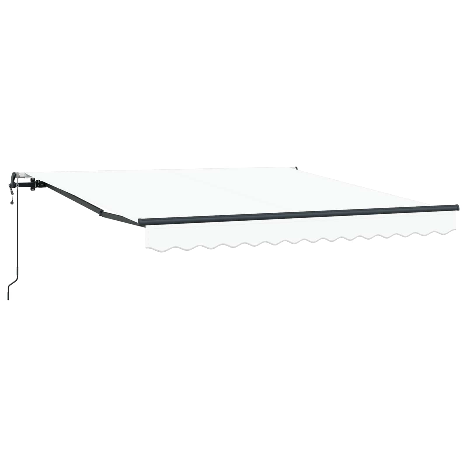vidaXL Markiza wysuwana Biały 350 x 250 cm Tkanina i aluminium