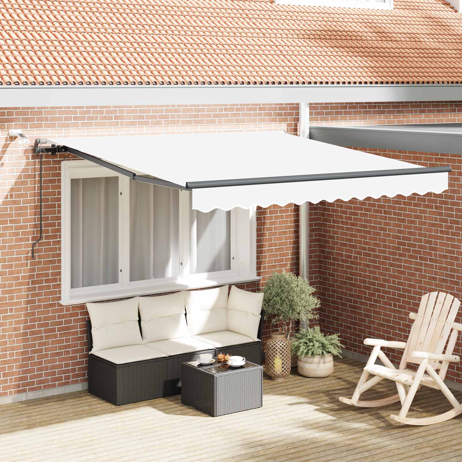 vidaXL Tkanina Zadaszenia Biały 350 x 250 cm Poliester