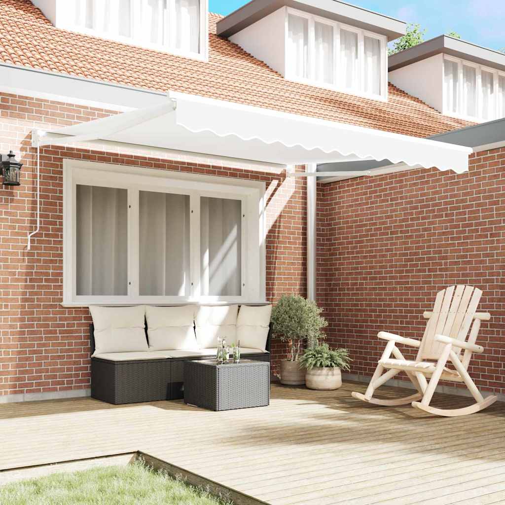 vidaXL Markiza wysuwana Biały 350 x 250 cm Poliester i aluminium