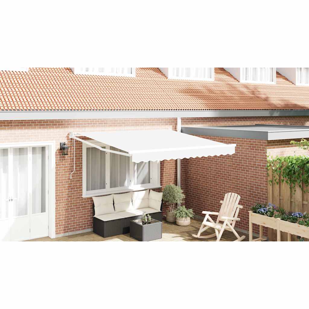vidaXL Markiza zwijana Biały 350 x 250 cm Poliester i aluminium