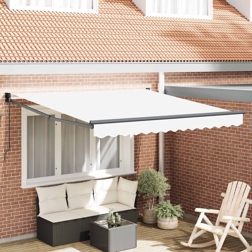 vidaXL Markiza wysuwana Biały 350 x 250 cm 100% Poliester i Aluminium