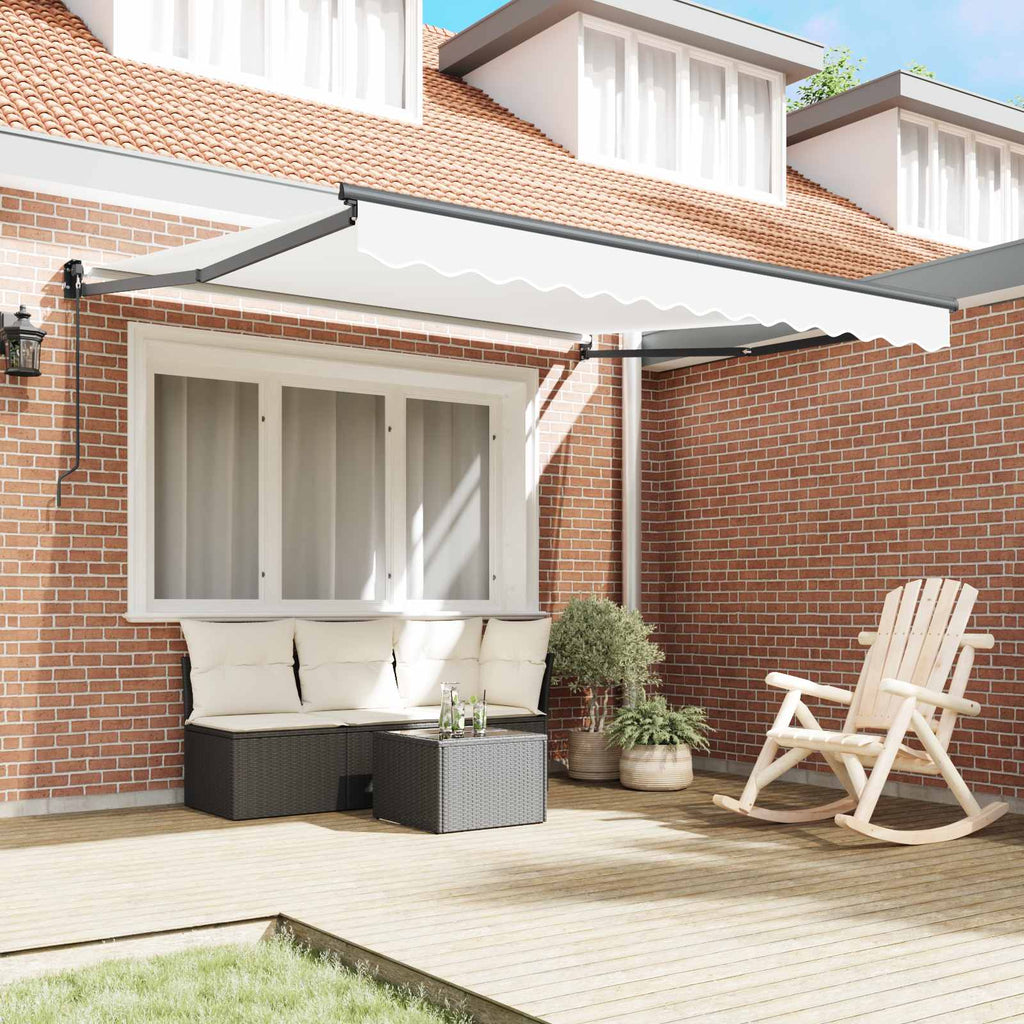 vidaXL Markiza wysuwana Biały 350 x 250 cm 100% Poliester i Aluminium