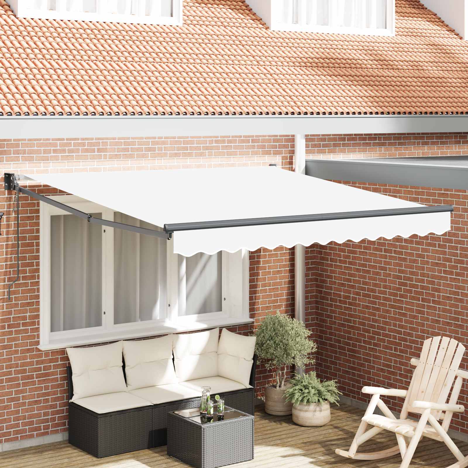 vidaXL Markiza Biały 350 x 250 cm Poliester i Metal