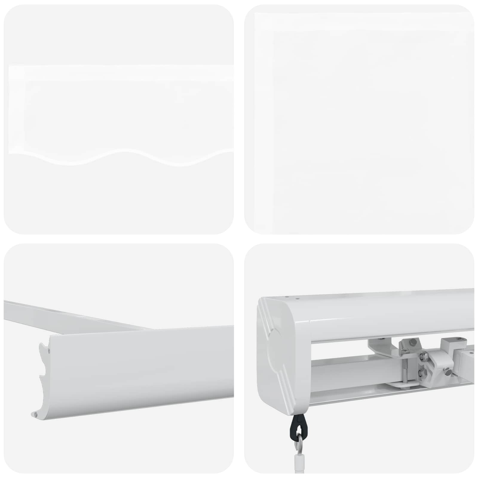 vidaXL Markiza wysuwana Biały 350 x 250 cm Canvas i Aluminium