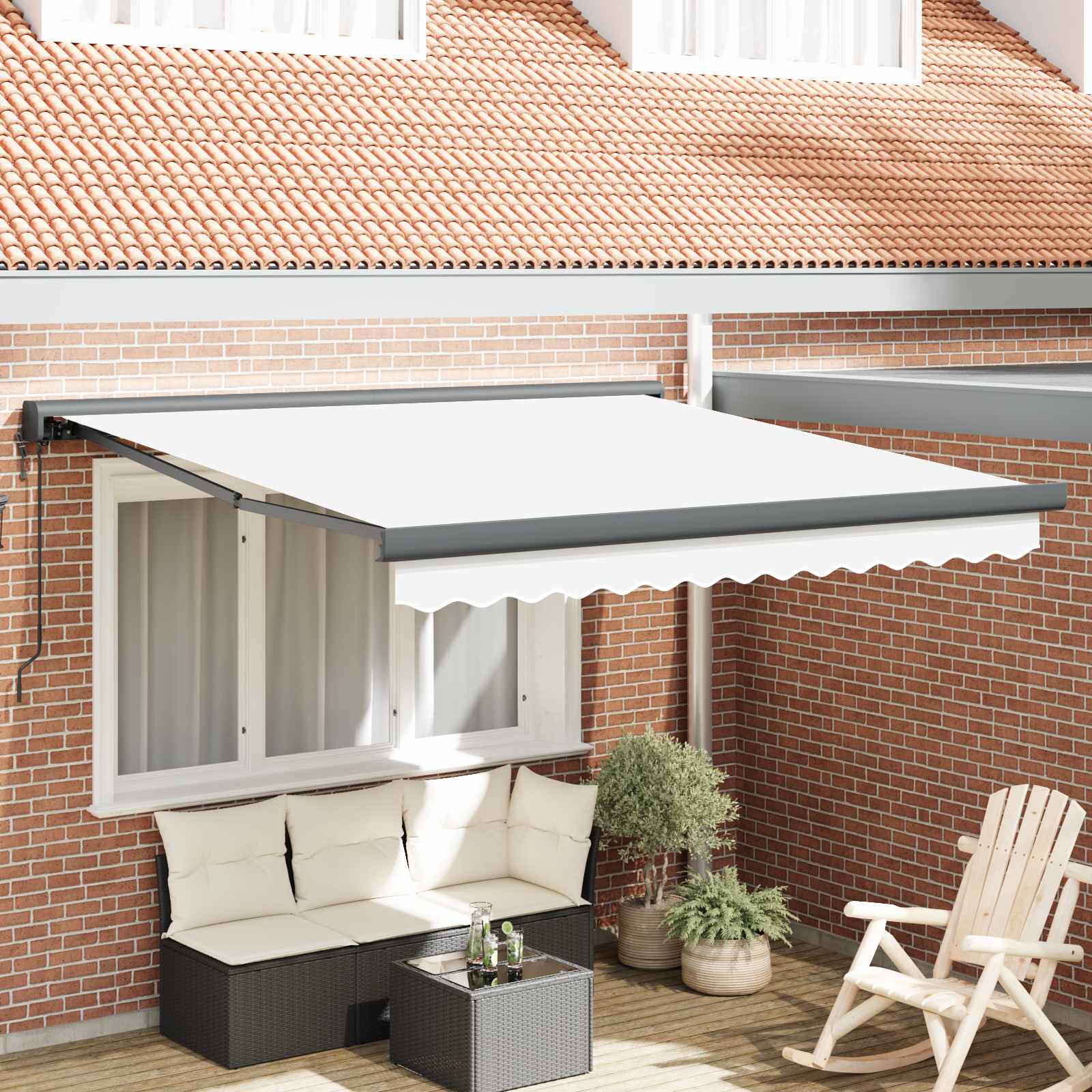 vidaXL Markiza Biały 350 x 250 x 165 cm Poliester i aluminium