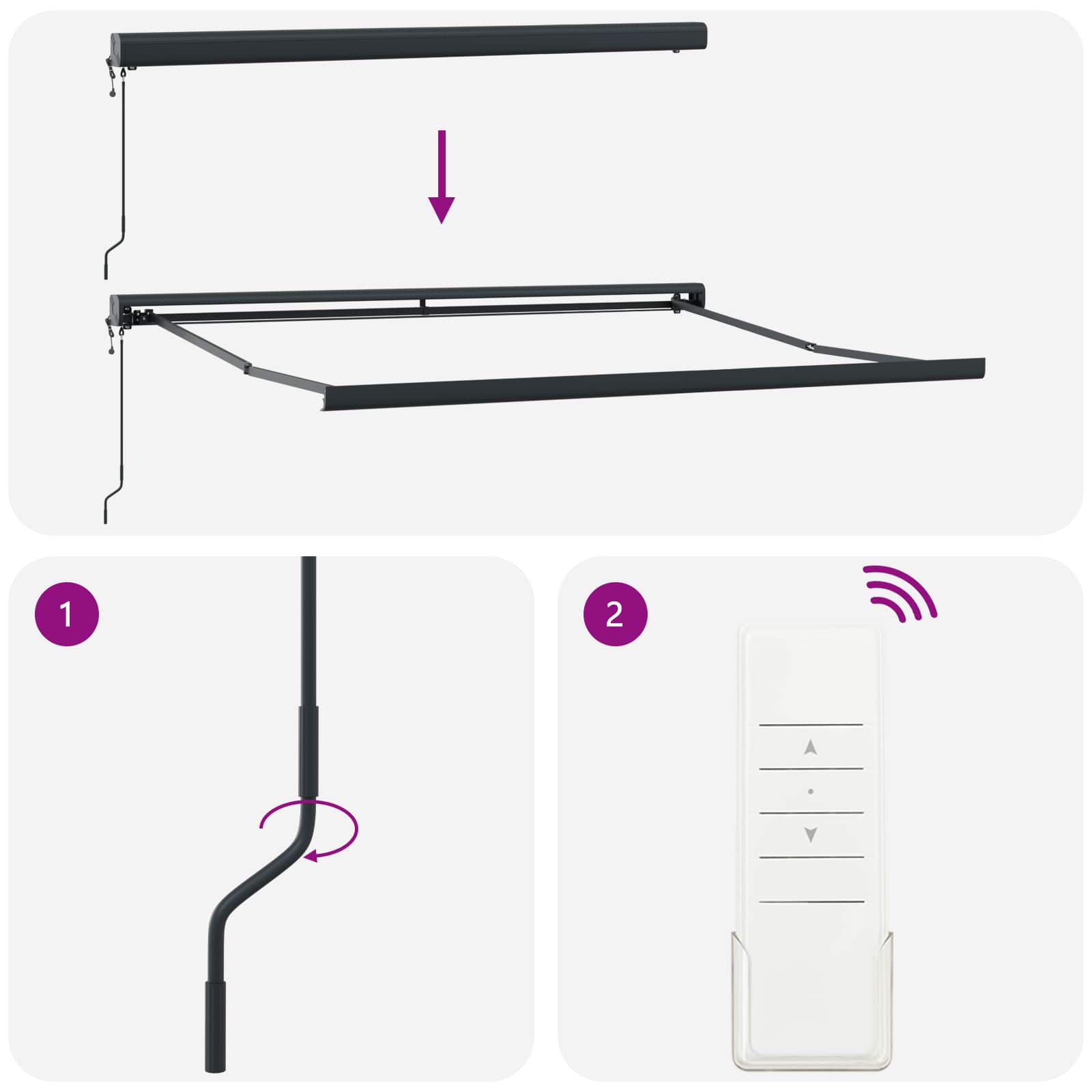 vidaXL Markiza Biały 350 x 250 x 165 cm Poliester i aluminium