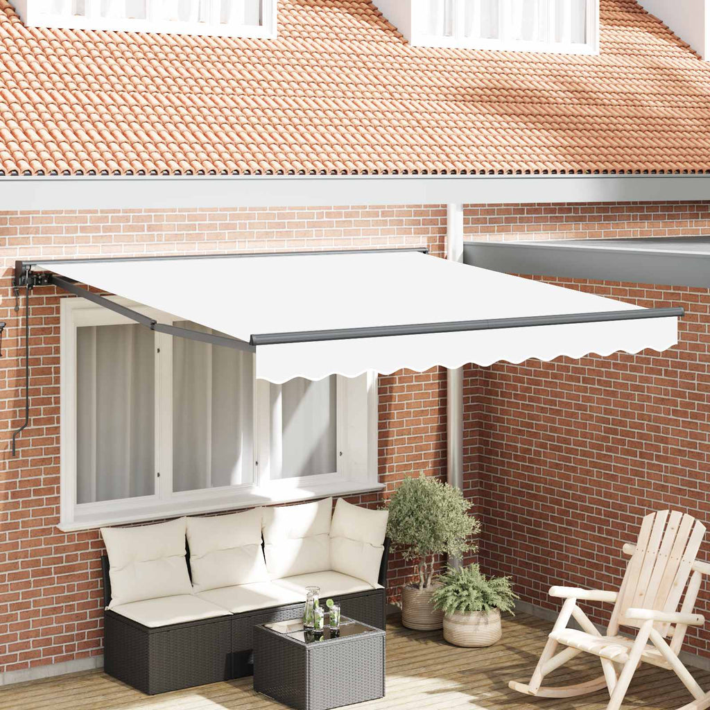 vidaXL Rama markizy Biały 350 x 250 cm Poliester z powłoką PU