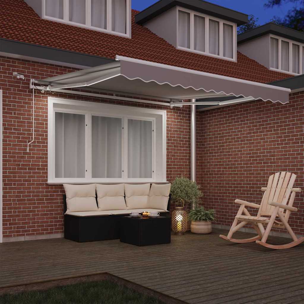 vidaXL Markiza wysuwana jasnoszary 350 x 250 cm Poliester