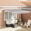vidaXL Markiza wysuwana jasnoszary 350 x 250 cm Poliester