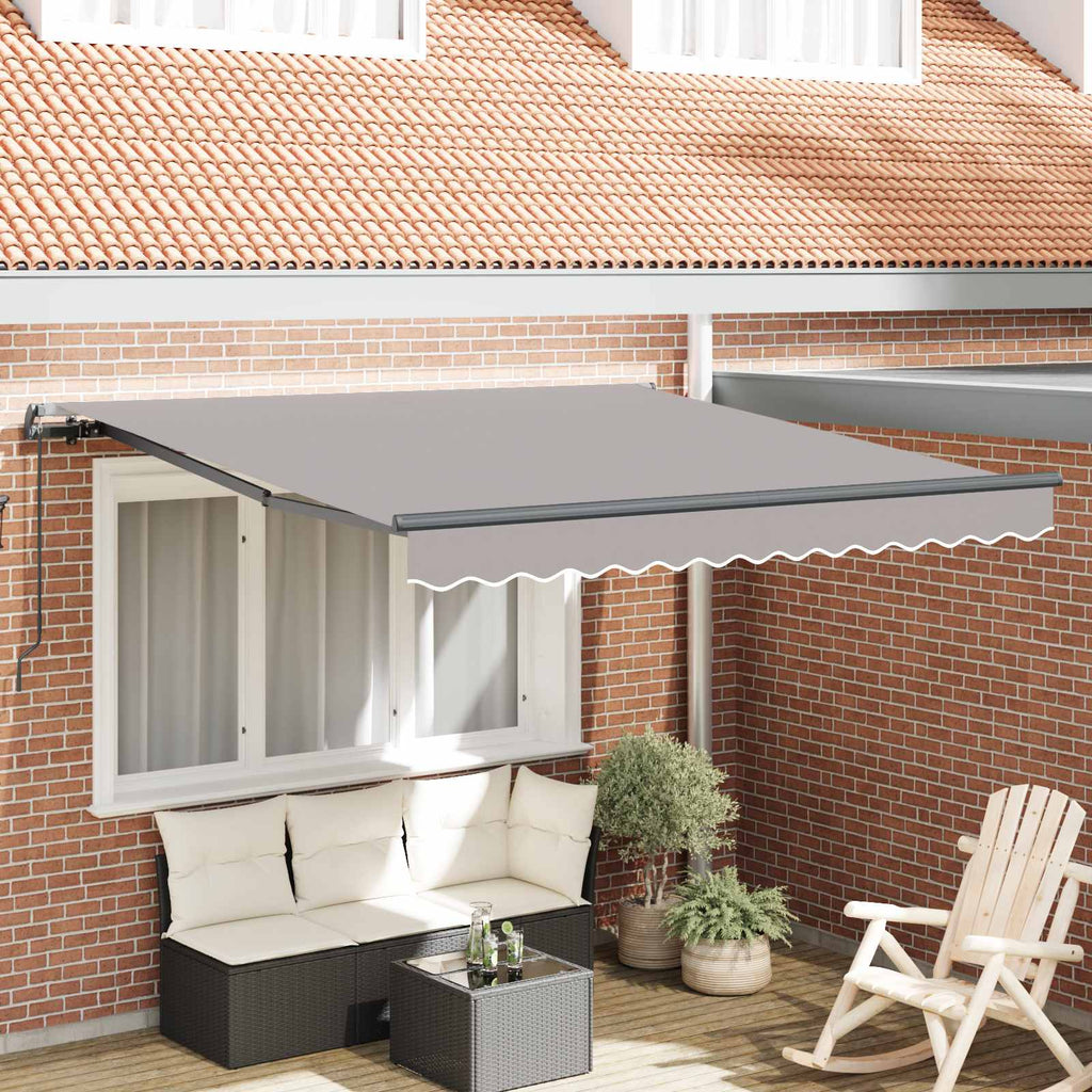 vidaXL Markiza wysuwana jasnoszary 350 x 250 cm Poliester i aluminium