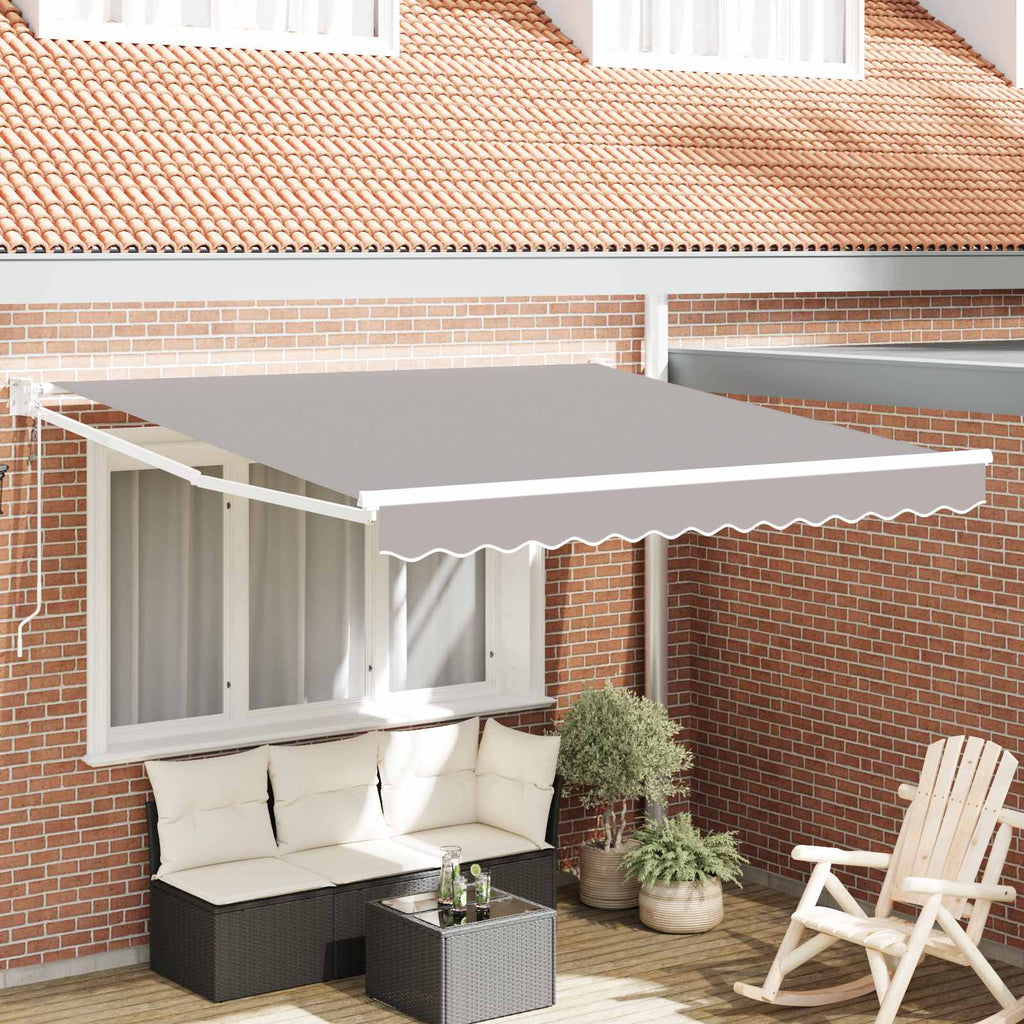 vidaXL Markiza wysuwana jasnoszary 350 x 250 cm Poliester i Metal