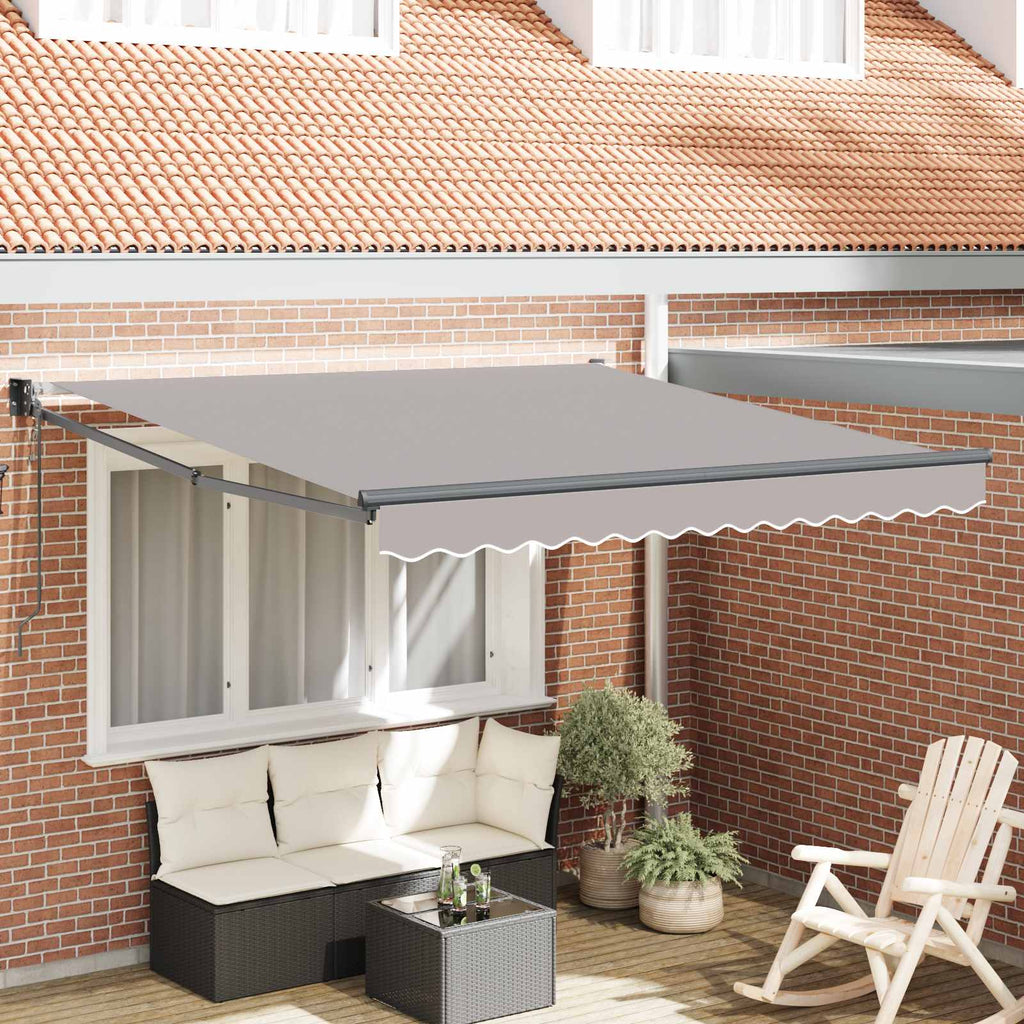 vidaXL Markiza wysuwana jasnoszary 350 x 250 cm Poliester i Metal
