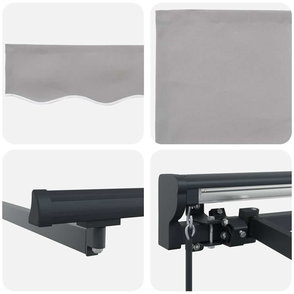 vidaXL Rama markizy jasnoszary 350 x 250 cm Poliester z powłoką PU