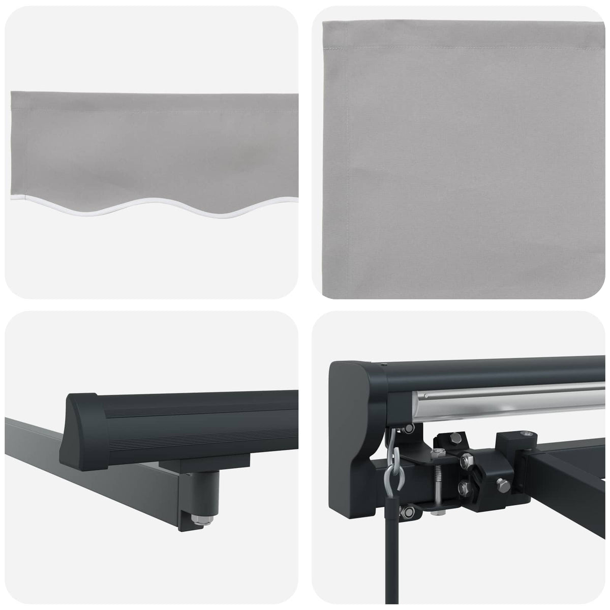 vidaXL Rama markizy jasnoszary 350 x 250 cm Poliester z powłoką PU