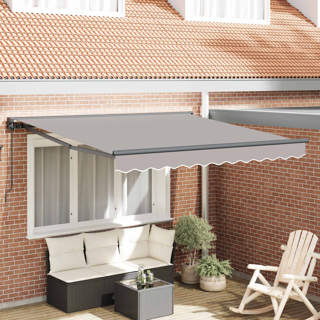 vidaXL Rama markizy jasnoszary 350 x 250 cm Poliester z powłoką PU