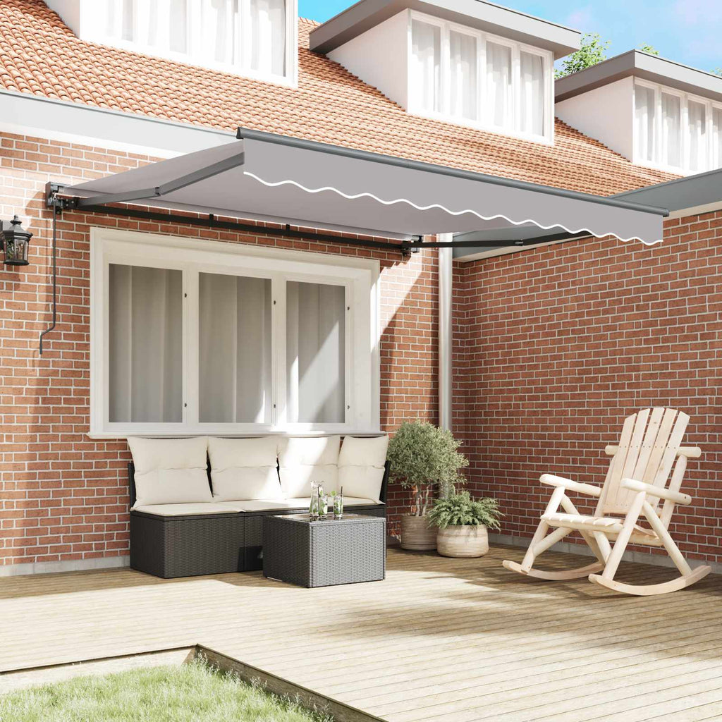 vidaXL Rama markizy jasnoszary 350 x 250 cm Poliester z powłoką PU