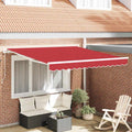 vidaXL Markiza wysuwana czerwony 350 x 250 cm Poliester i aluminium