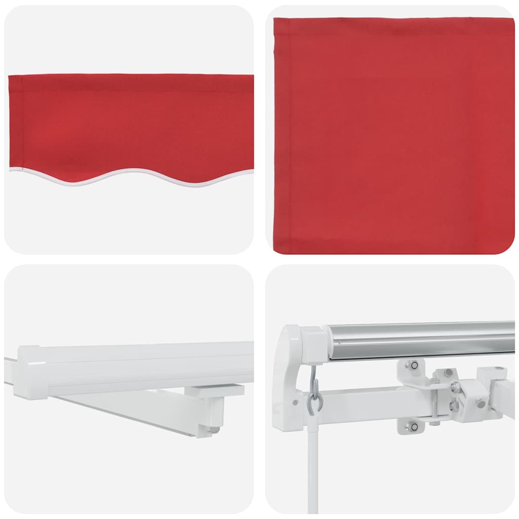 vidaXL Markiza wysuwana czerwony 350 x 250 cm Tkanina i aluminium