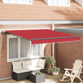 vidaXL Markiza wysuwana czerwony 350 x 250 cm Tkanina i aluminium