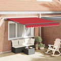 vidaXL Tkanina Zadaszenia Czerwony 350 x 250 cm Poliester
