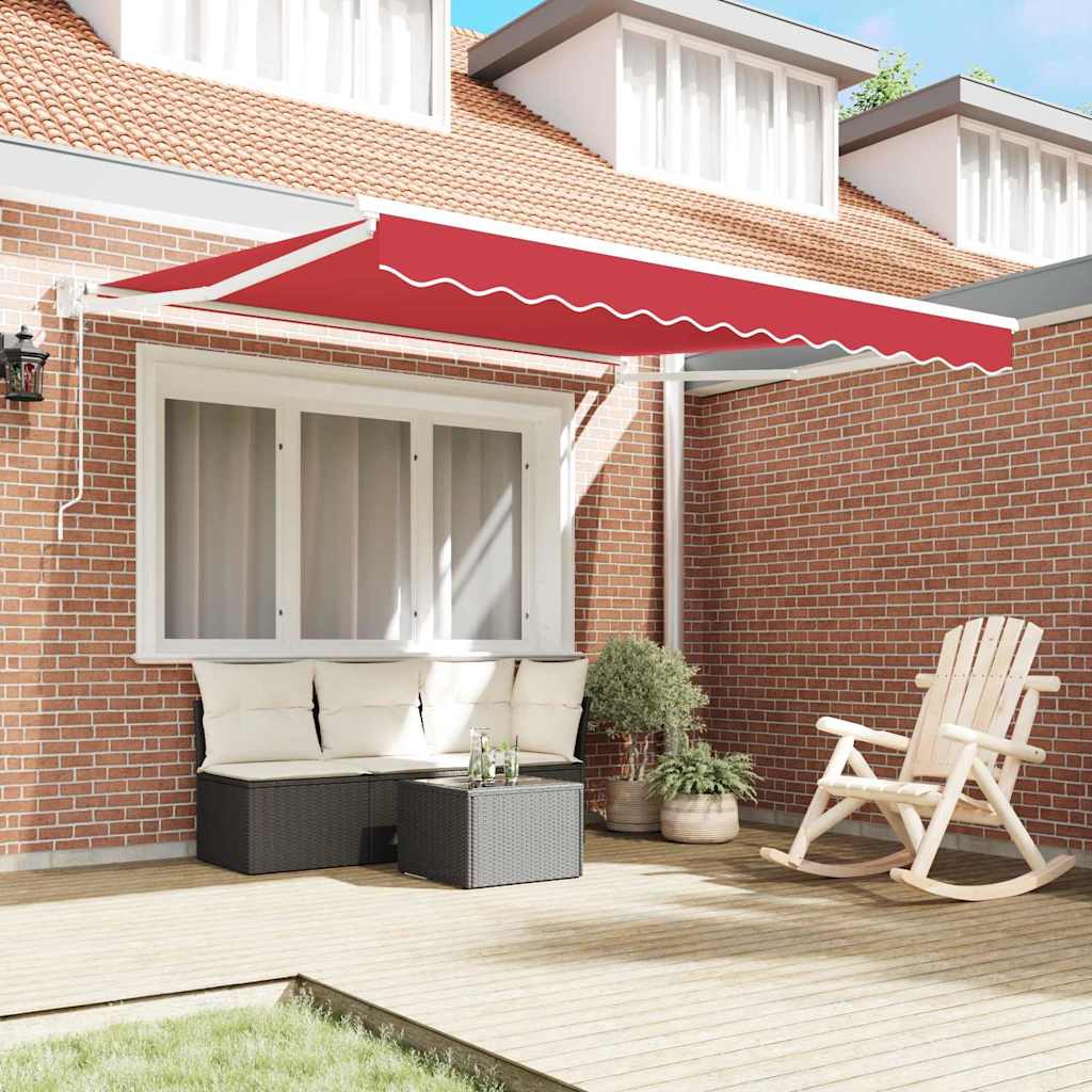 vidaXL Markiza czerwony 350 x 250 cm Poliester i Metal