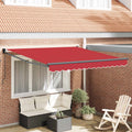 vidaXL Markiza wysuwana czerwony 350 x 250 cm Poliester i aluminium