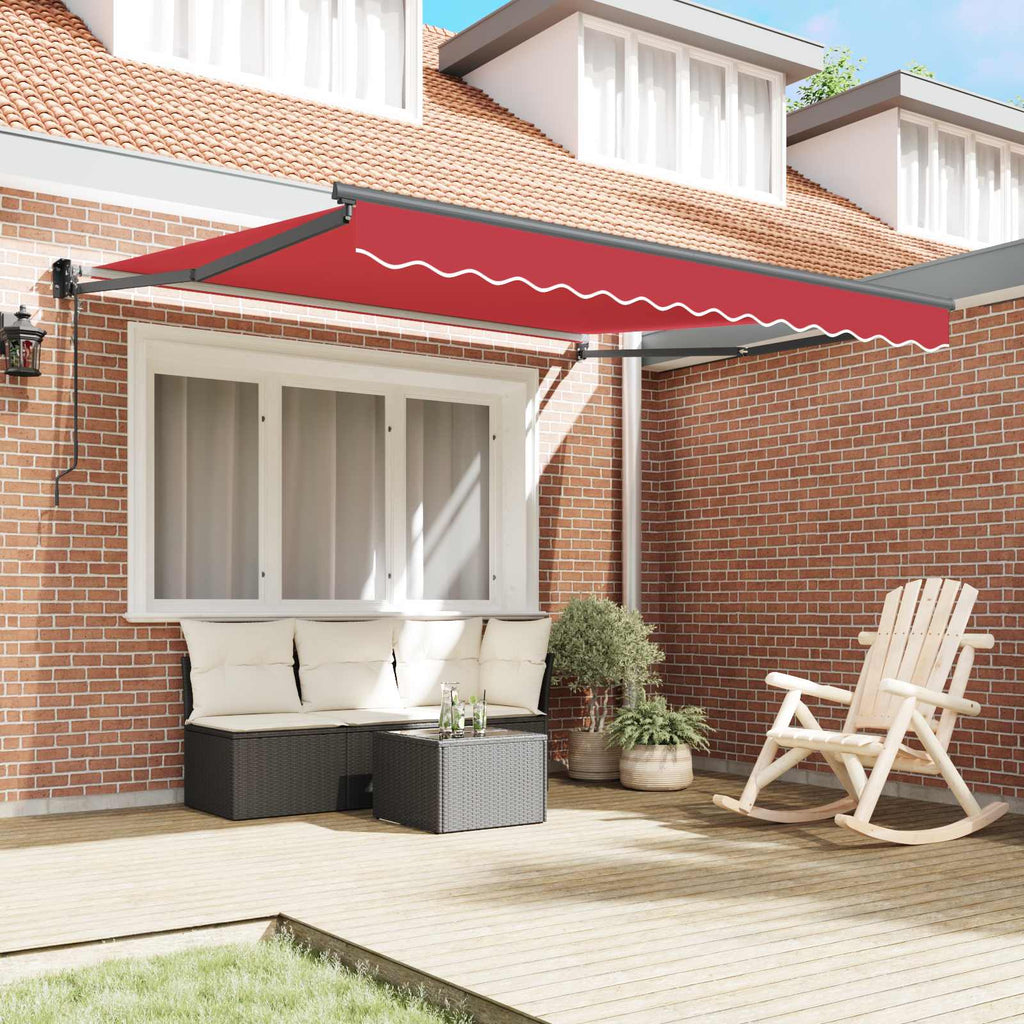 vidaXL Markiza czerwony 350 x 250 cm Poliester i Metal