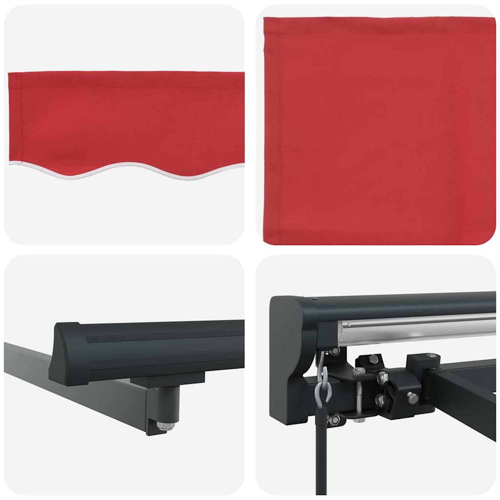vidaXL Rama markizy Czerwony 350 x 250 cm Poliester z powłoką PU