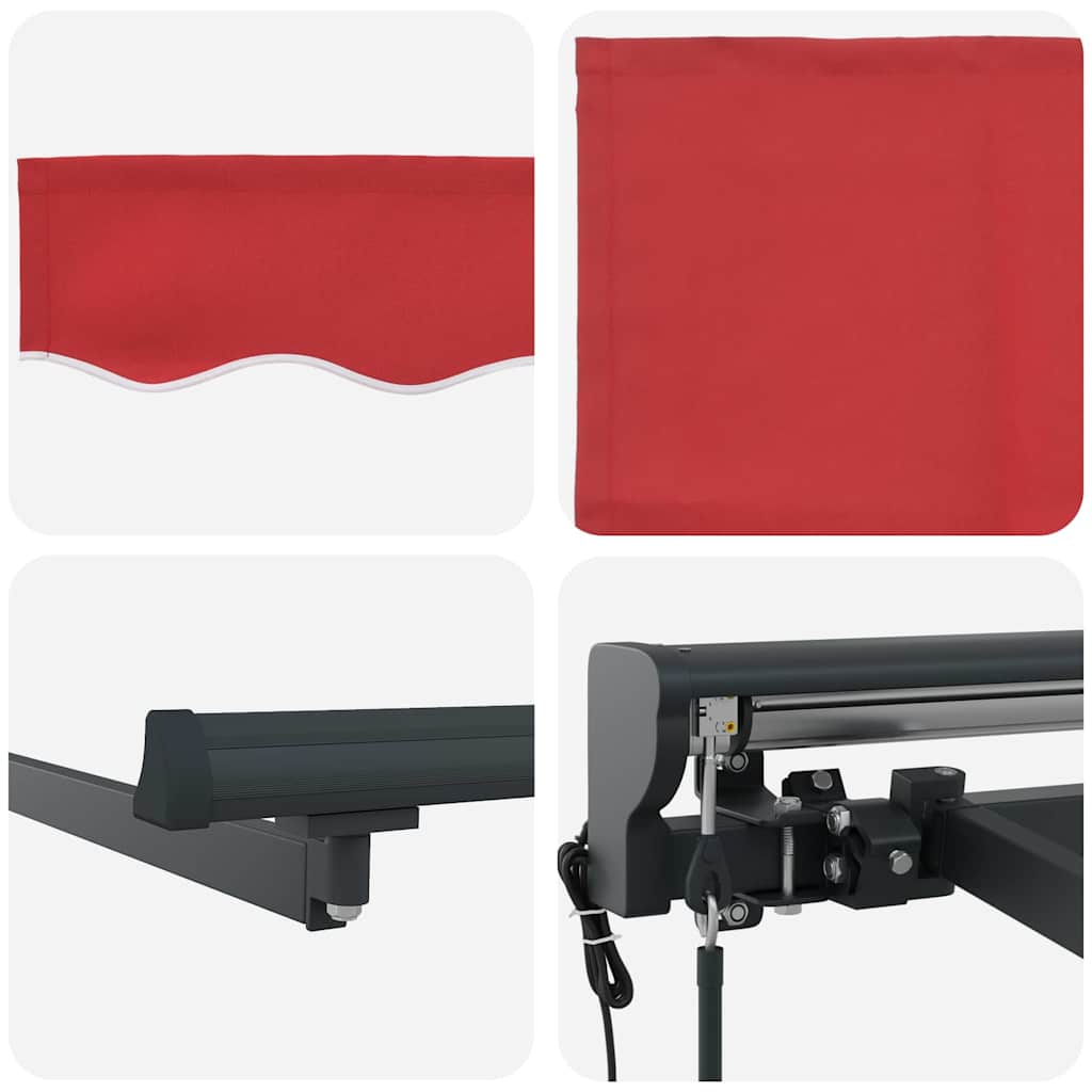 vidaXL Rama markizy Czerwony 350 x 250 cm Poliester z powłoką PU