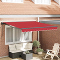 vidaXL Rama markizy Czerwony 350 x 250 cm Poliester z powłoką PU