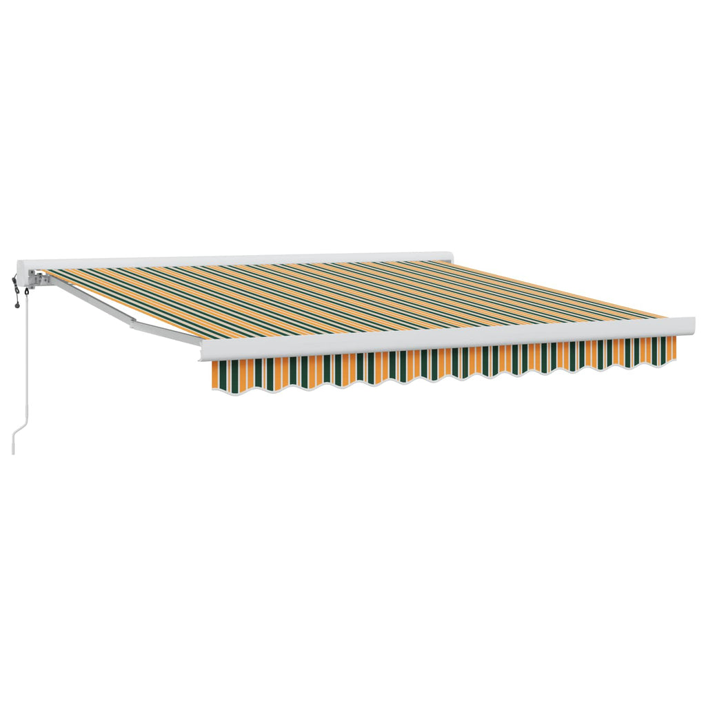 vidaXL Markiza wysuwana Zielony i Żółty 350 x 250 x 165 cm