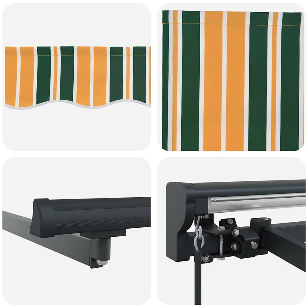 vidaXL Rama markizy Zielony i Żółty 350 x 250 cm