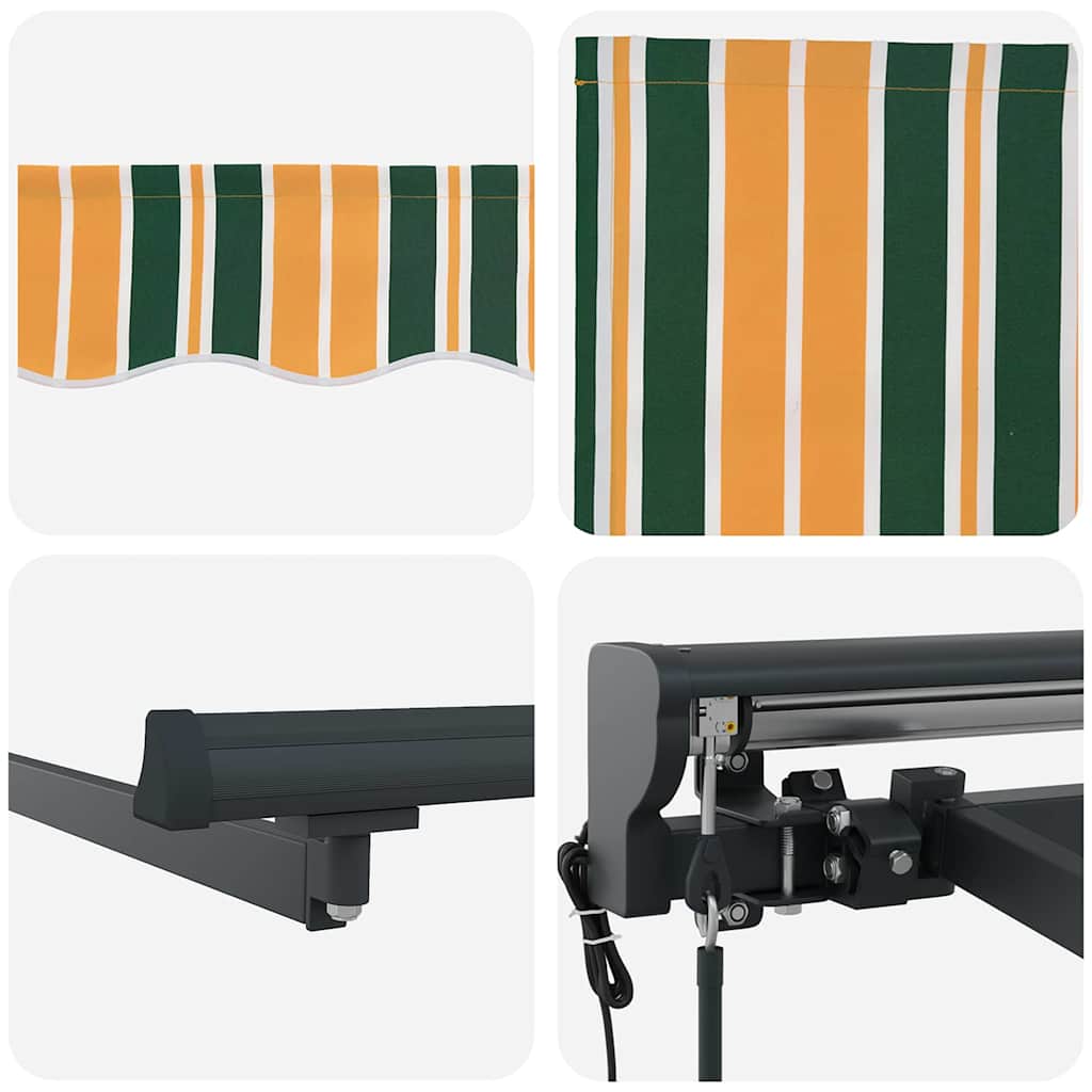 vidaXL Rama markizy Zielony i Żółty 350 x 250 cm