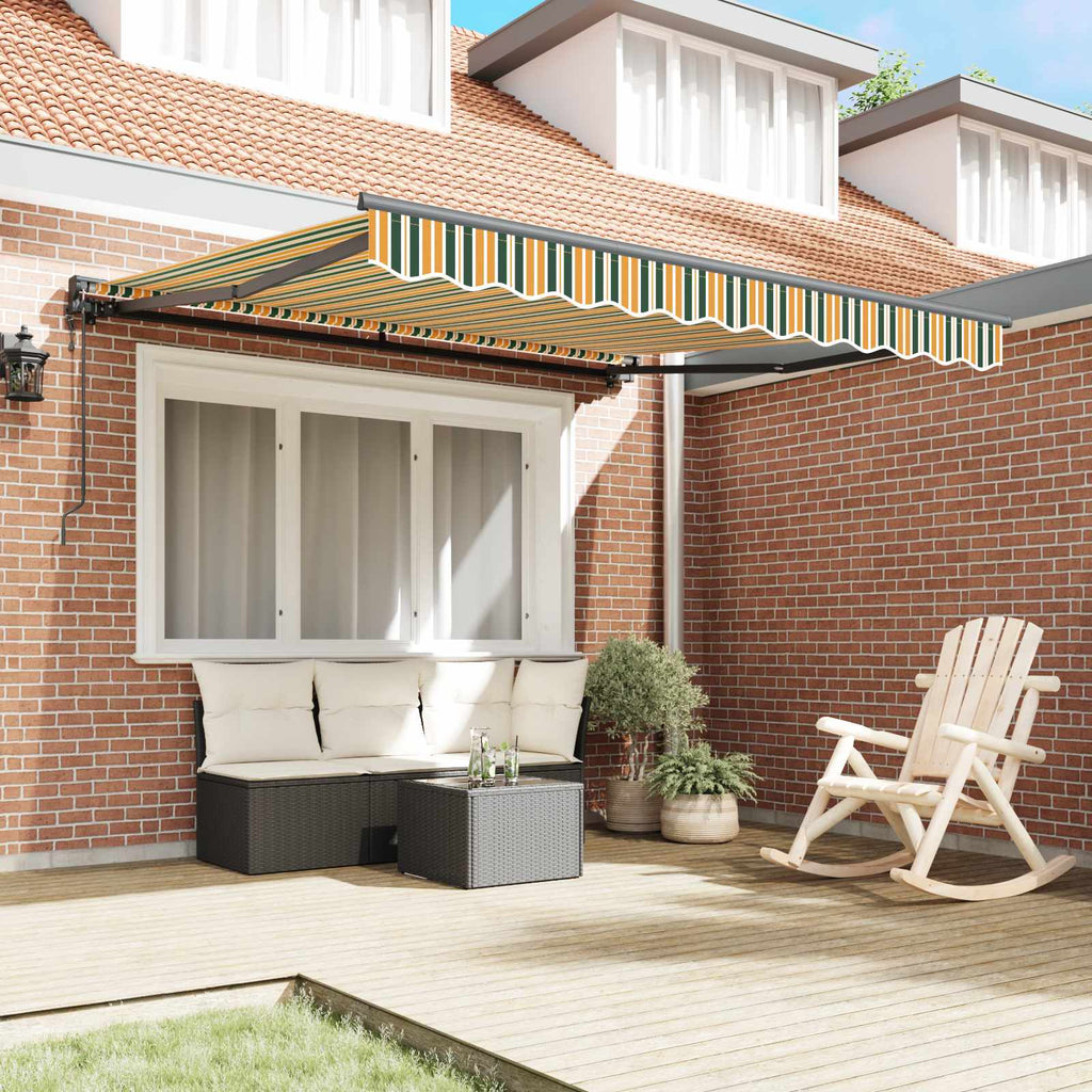vidaXL Rama markizy Zielony i Żółty 350 x 250 cm