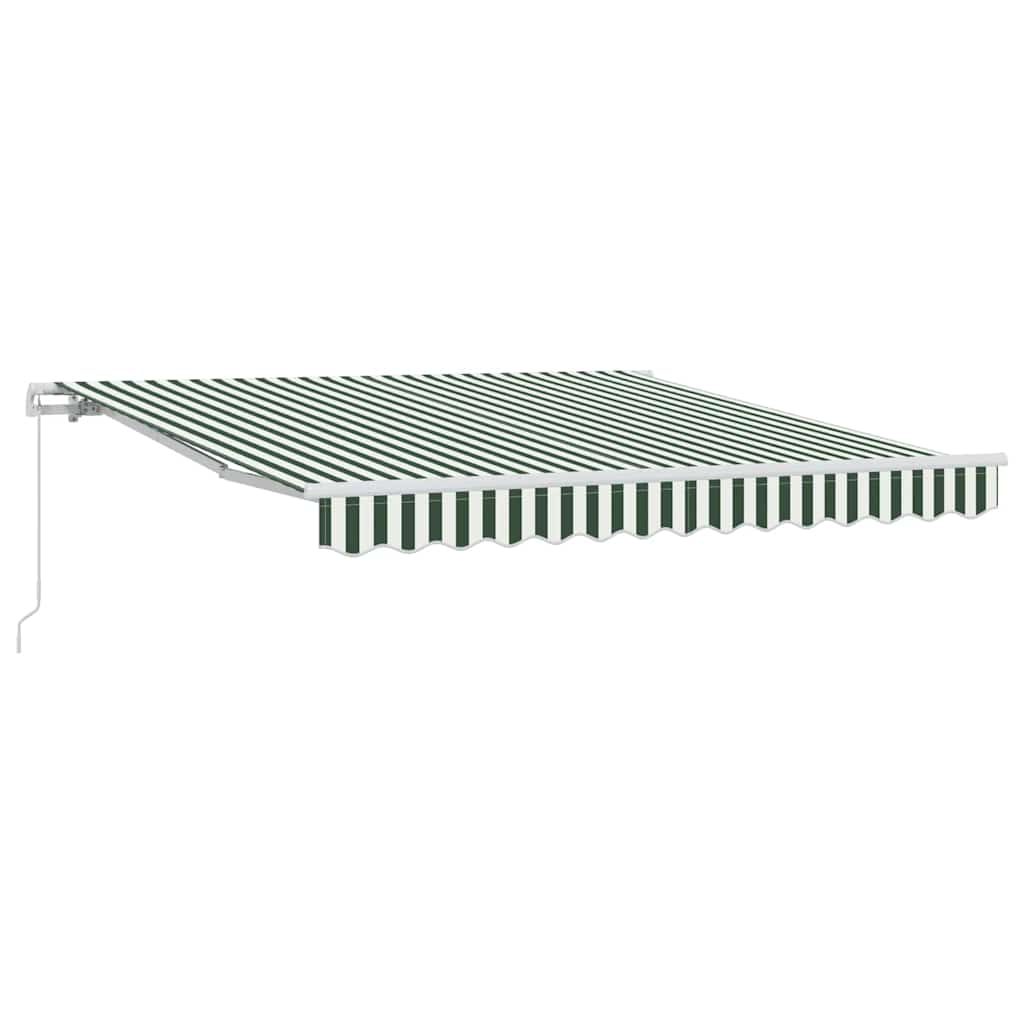 vidaXL Markiza wysuwana Zielony i Biały 350 x 250 cm
