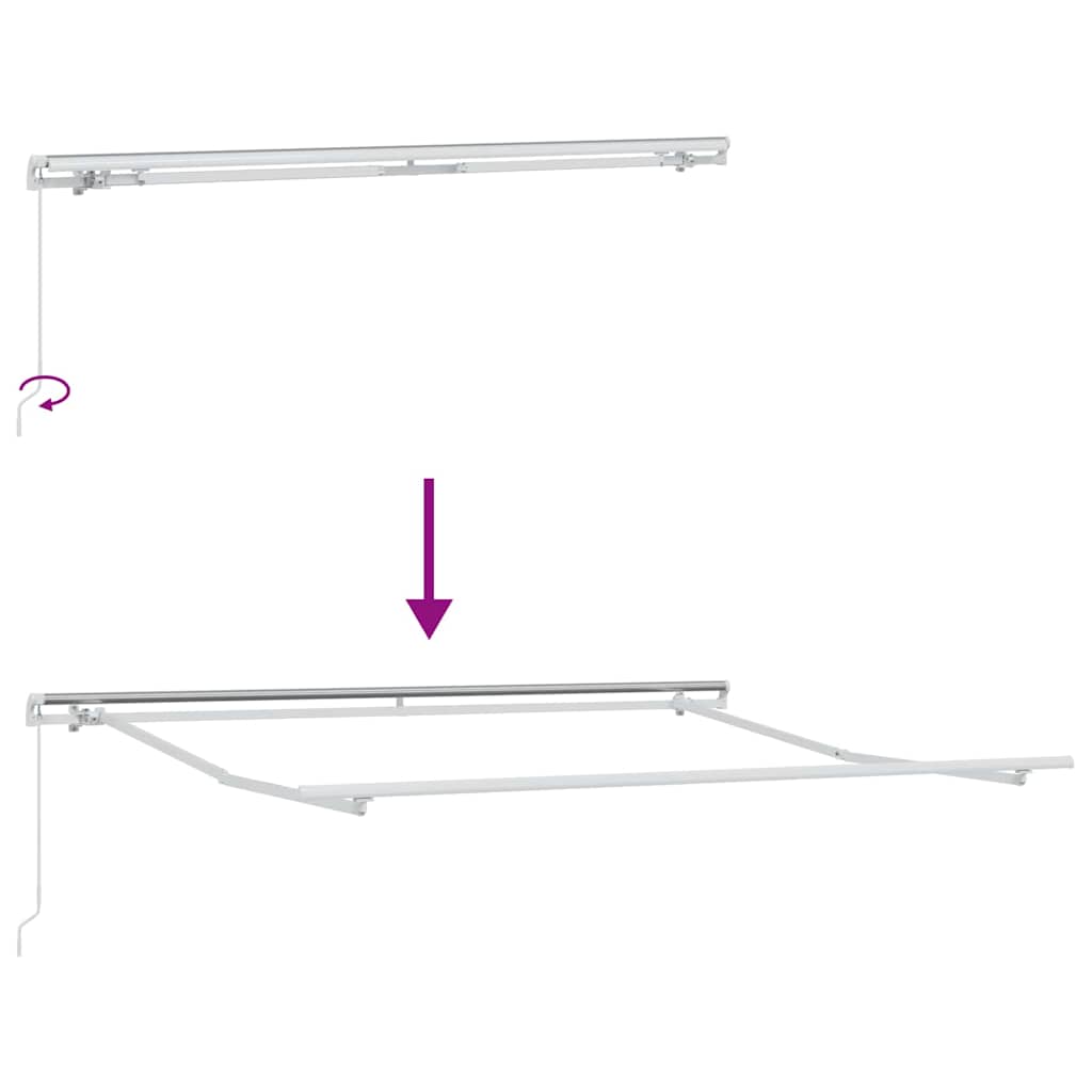 vidaXL Markiza wysuwana Zielony i Biały 350 x 250 cm