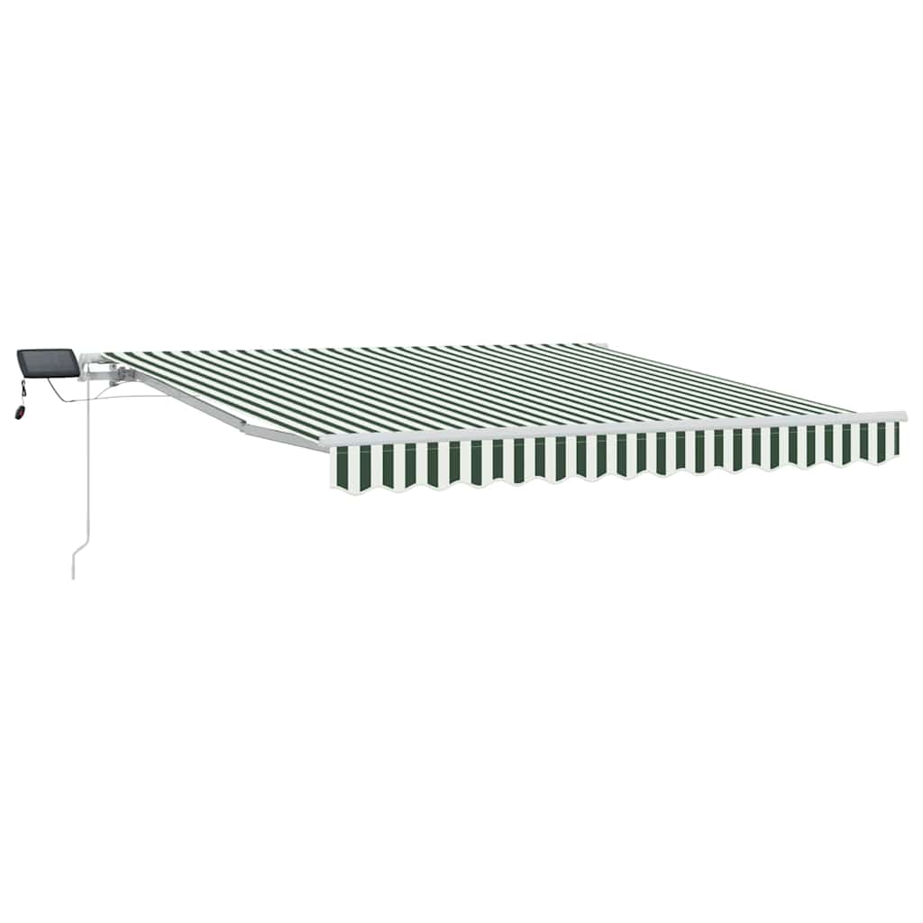 vidaXL Markiza wysuwana Zielony i Biały 350 x 250 cm