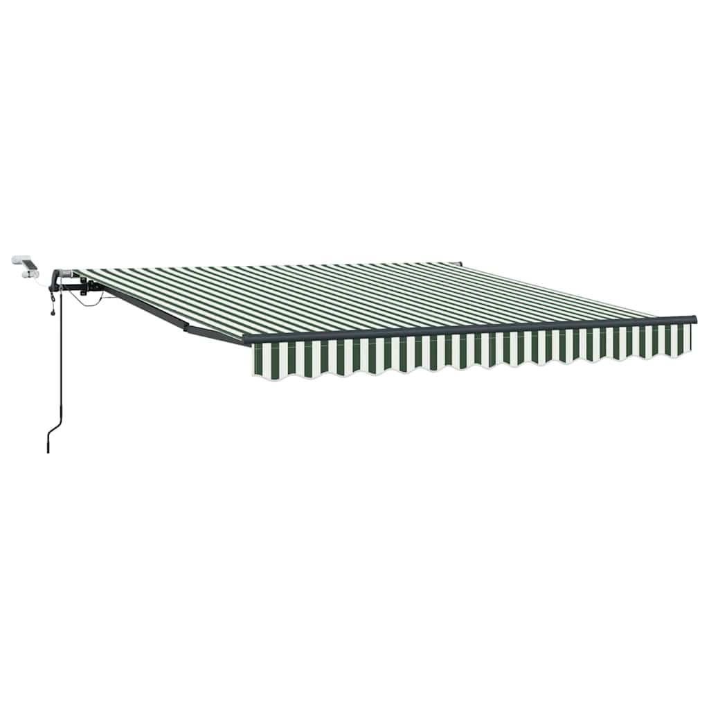 vidaXL Markiza wysuwana Zielony i Biały 350 x 250 cm Poliester