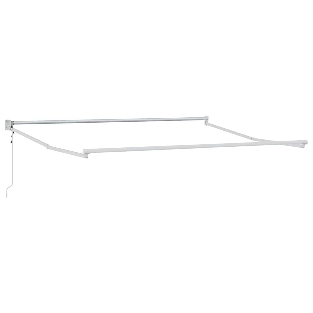 vidaXL Markiza wysuwana Zielony i Biały 350 x 250 cm Poliester i Metal