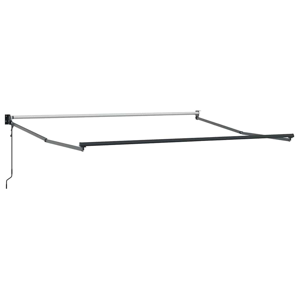 vidaXL Markiza wysuwana Zielony i Biały 350 x 250 cm Poliester i Metal